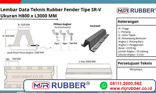 Rubber Fender V H800x2000